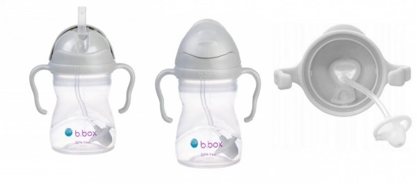 B.BOX Nowy innowacyjny Bidon z obciążoną słomką 240ml Szary Kubek