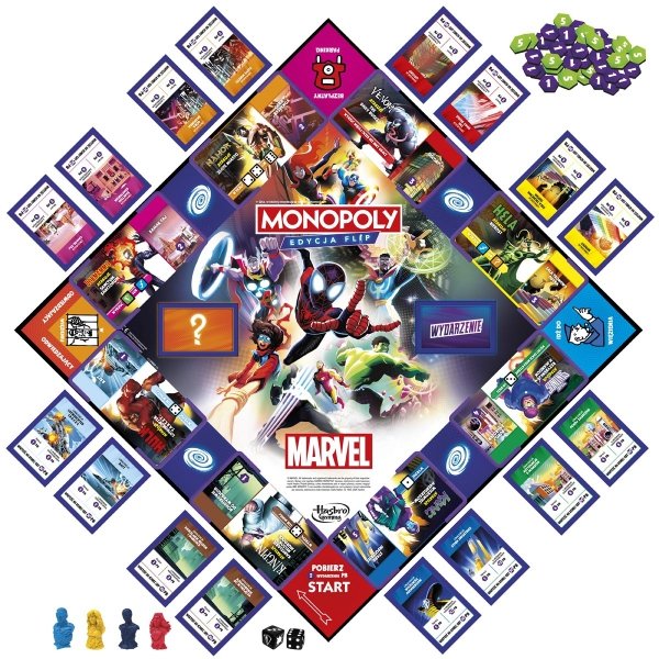 Gra Monopoly Marvel Edycja Flip Hasbro Polska wersja