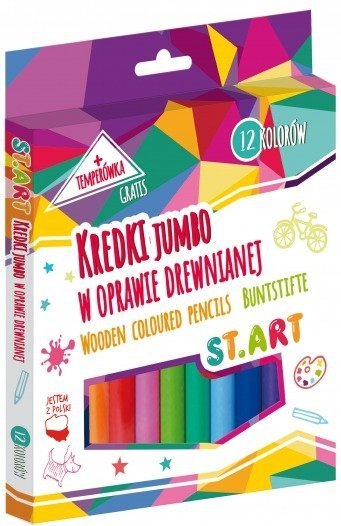 Kredki Jumbo w drewnianej oprawie z temperowka