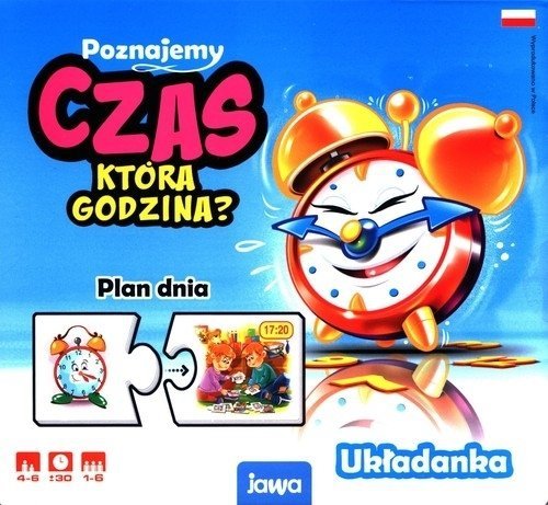 Poznajemy czas Zegar która godzina Układanka edu. Jawa 4+