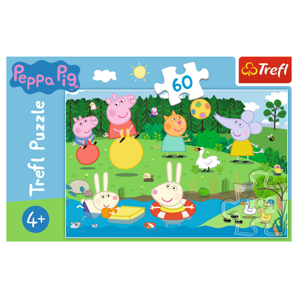 Puzzle Świnka Peppa 60 el Wakacyjna zabawa Trefl 17326
