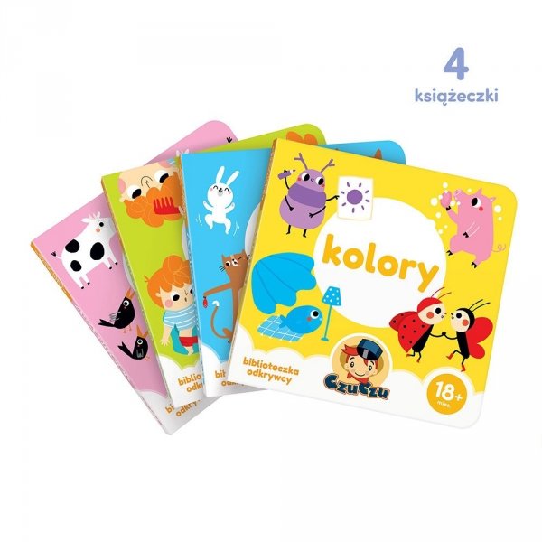 Biblioteczka Odkrywcy CzuCzu Zestaw 4 Książeczek edukacyjnych 18mc+