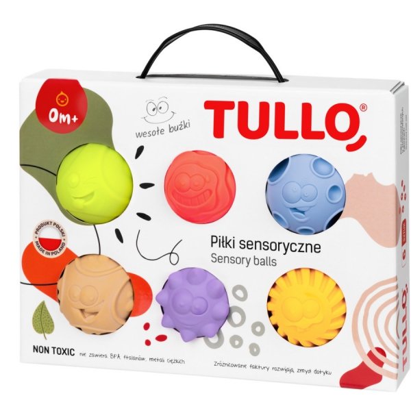 Tullo Piłki sensoryczne Buźki piłeczki 6 szt