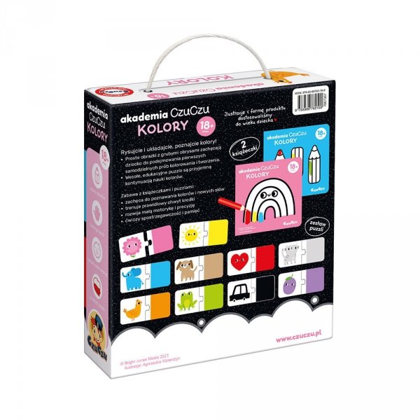 Kolory Akademia CzuCzu Rysujcie układajcie 2 Książeczki Puzzle 18mc+