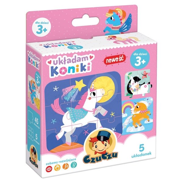 CzuCzu Układam Koniki 5 Układanek Zestaw puzzle 3+