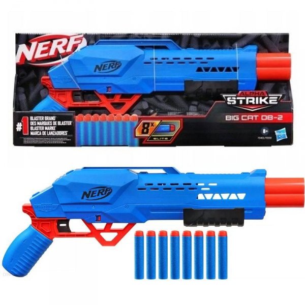 Nerf Alpha Strike Wyrzutnia Big Cat DB-2 Hasbro F2463 8 strzełek Elite
