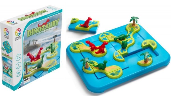 Smart Games Dinozaury Tajemnicza wyspa Gra logiczna SG282 Plansza z elementami