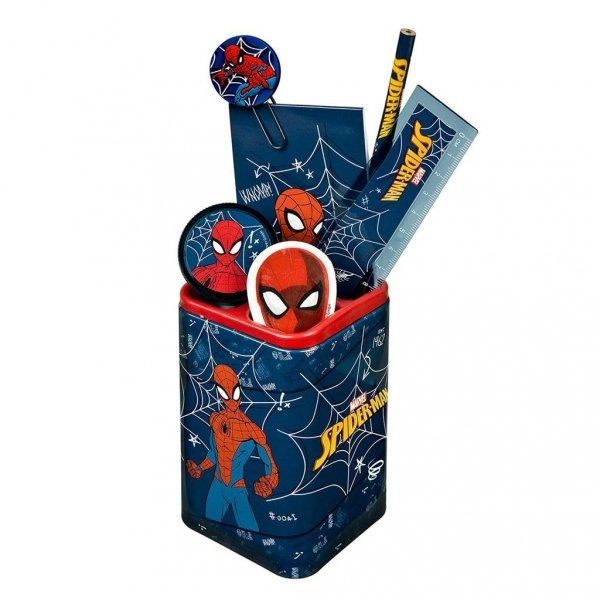 Spiderman Mervel Przybornik 7 el. na biurko Przybory Pojemnik