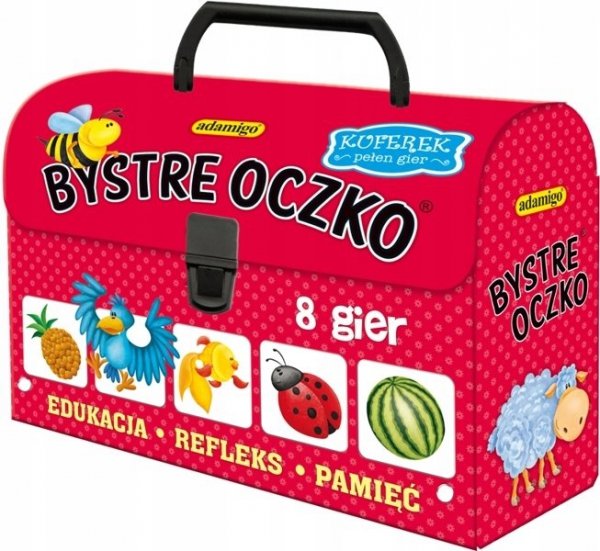 BYSTRE OCZKO Kuferek 8 Gier Pamięć Adamigo 96el
