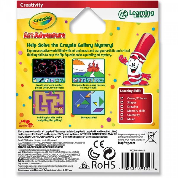 Gra Edukacyjna LeapFrog Explorer Crayola Art Adventure 39124