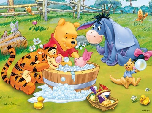 Puzzle Kubuś Puchatek 30 Kąpiel Puchatka Trefl 18198