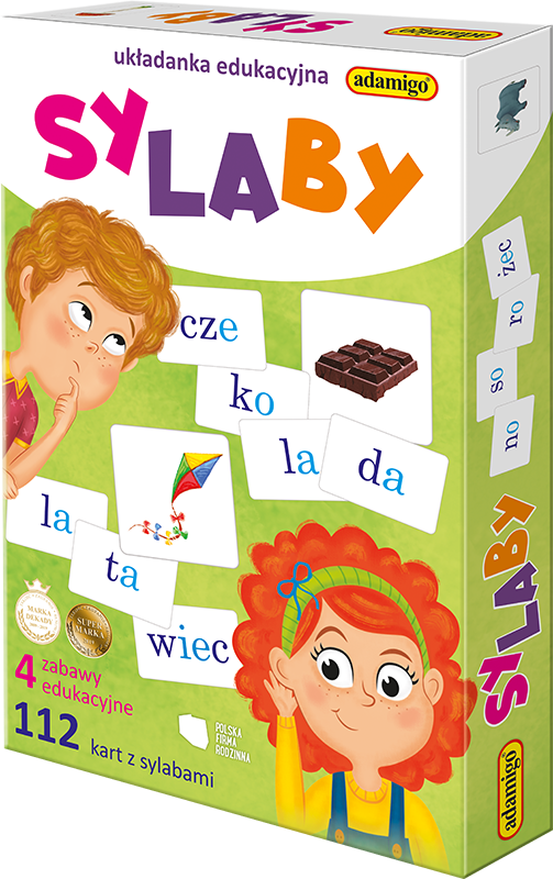 Sylaby Układanka edukacyjna Nauka czytania Adamigo