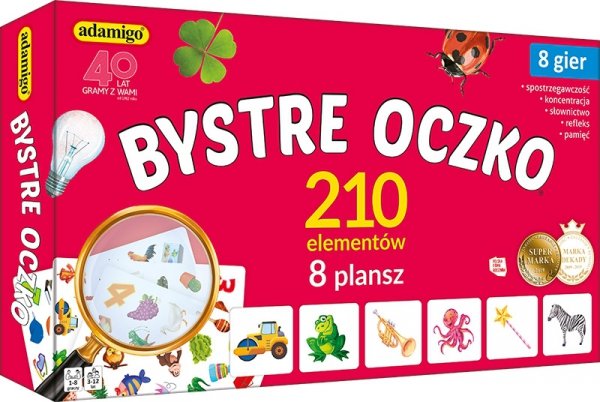 BYSTRE OCZKO Gra 8 Gier Pamięć Adamigo 210el