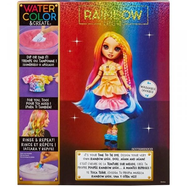 Rainbow High Watercolor &amp; Create Lalka do stylizacji Brązowe oczy