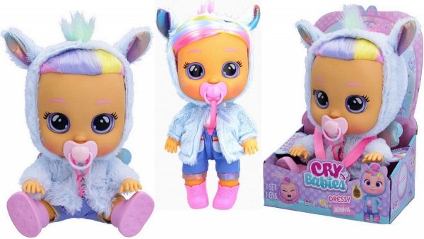 CRY BABIES Dressy Płaczący Bobas Lalka Bobasek JENNA w ubranku