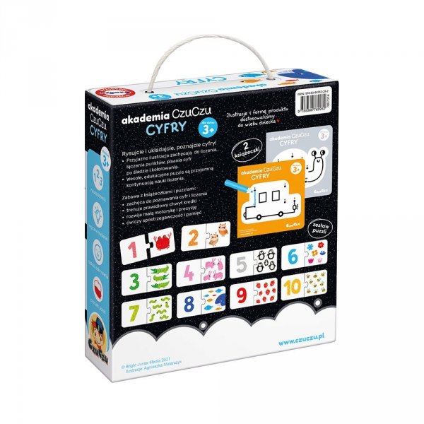 Cyfry Akademia CzuCzu Liczymy 2 Książeczki Puzzle 3+
