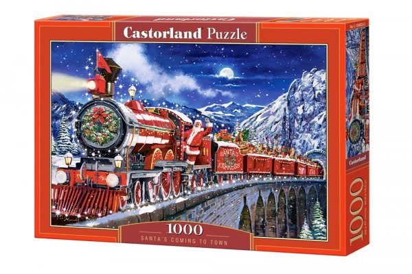 Puzzle Świąteczne 1000 Pociąg świętego Mikołaja Castorland 