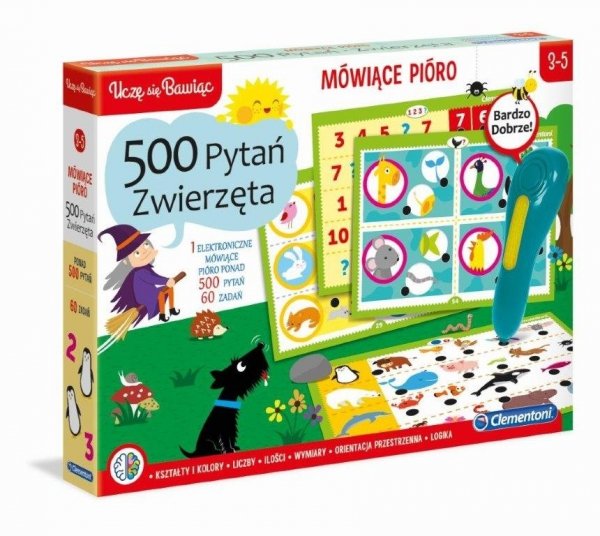 Mówiące pióro 500 Pytań Zwierzęta Clementoni Gra