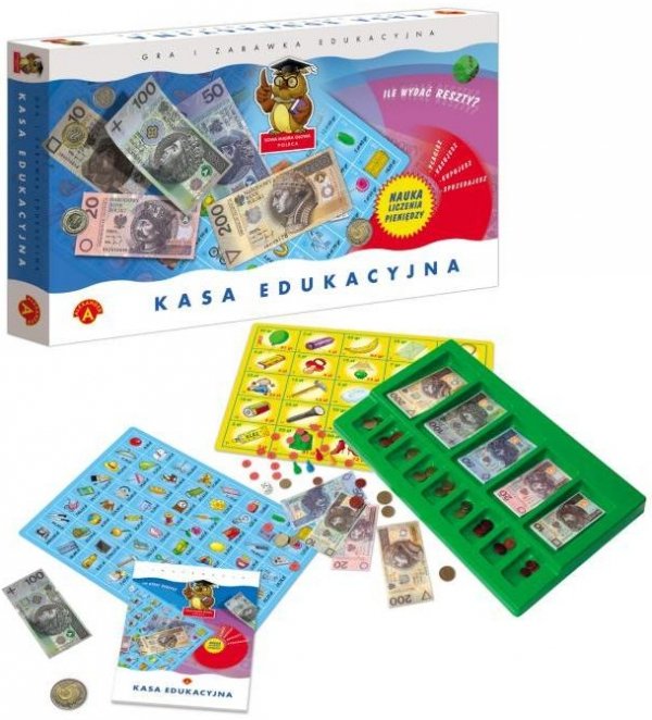 Kasa edukacyjna Alexander Gra i zabawka Nauka liczenia pieniędzy