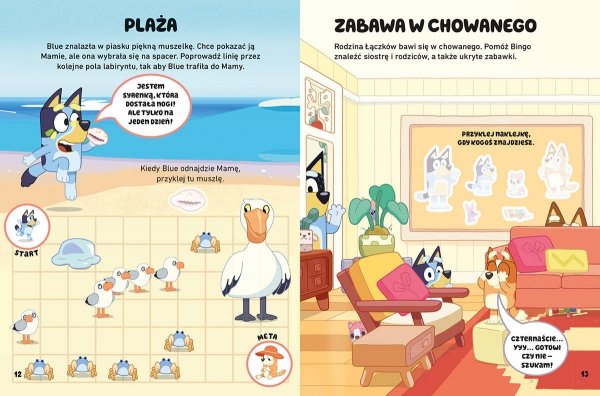 Blue Oto Bluey Zabawy i zadania z naklejkami