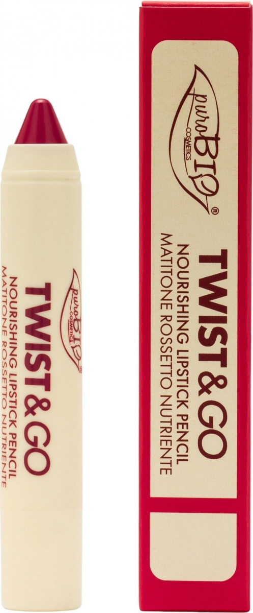 puroBio Odżywcza pomadka w kredce Twist &amp; Go RASPBERRY RED 505