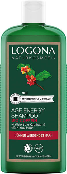 Logona Rewitalizujący szampon AGE ENERGY z bio-kofeiną do włosów osłabionych