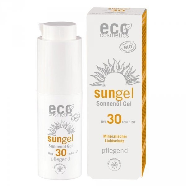 eco cosmetics Transparentny żel olejowy do twarzy na słońce SPF 30