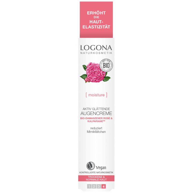 Logona [MOISTURE] Wygładzający krem pod oczy z bio-różą i wyciągiem z brunatnych alg