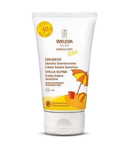 Weleda Mleczko na słońce dla dzieci z szarotką LSF 30 sensitiv 150 ml.