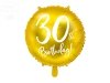 Balon foliowy okrągły złoty 30-ste urodziny 45cm