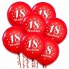 Balony czerwone z napisem 18 urodziny