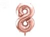 Balon foliowy cyfra 8 różowe złoto - 86 cm