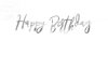 Baner HAPPY BIRTHDAY srebrny 16,5 x 62 cm