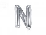 Balon foliowy Litera N 35 cm srebrny