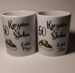 ZESTAW Kubek Żony, kubek Męża 50 Rocznica Ślubu
