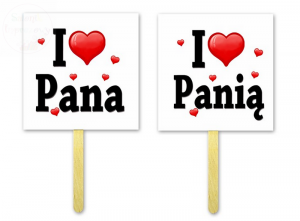 Tabliczki do fotobudek I LOVE PANIĄ / PANA