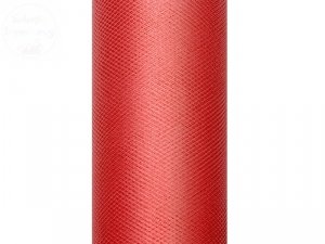 Tiul na szpulce w kolorze czerwonym 15 cm x 9 m