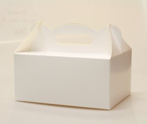 Pudełko na ciasto białe 1szt 19x14x9 cm