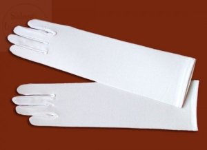Rękawiczki białe długie lycra matowa