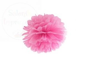 Pompon bibułowy różówy 25cm 1szt