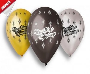 Balony  cali Wszystkiego Najlepszego mix kolor