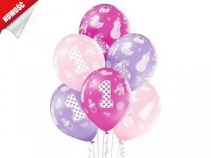 Balony 12 cali Roczek Baby Girl