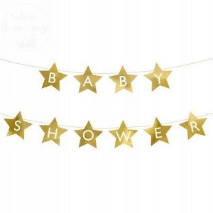 Baner Baby Shower 290 x 16,5 cm złoty