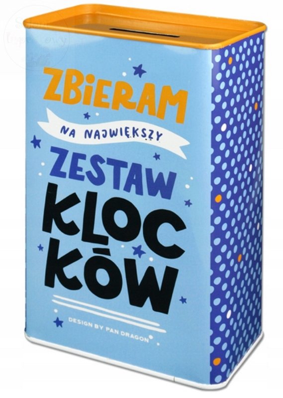 Skarbonka puszka Zbieram na zestaw Klocków