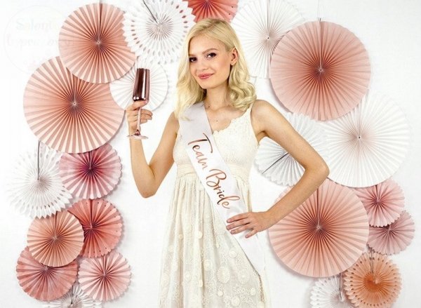 Szarfa biała Panieński Team Bride - 75 cm