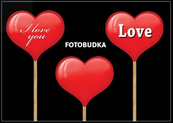 Serduszka do fotobudki 3szt