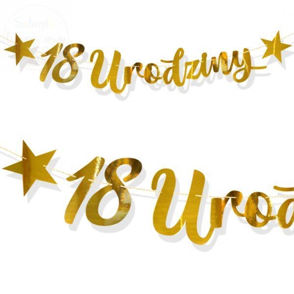 Baner 18 urodziny złoty