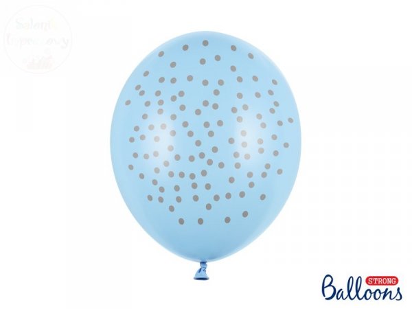 Balony 30 cm kropki pastelow Baby Blue 1 szt