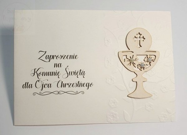 Zaproszenie na I Komunię Św. dla Ojca Chrzestnego