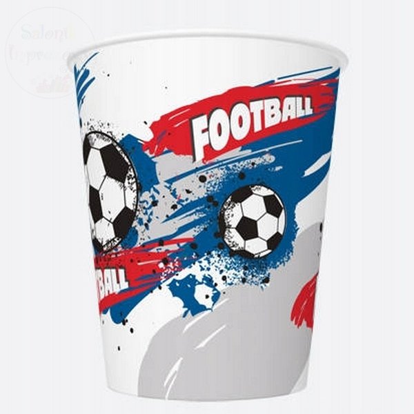Kubeczki papierowe Piłki nożne 250 ml - 8szt